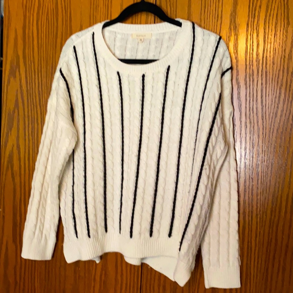Women’s White Striped Sweater
